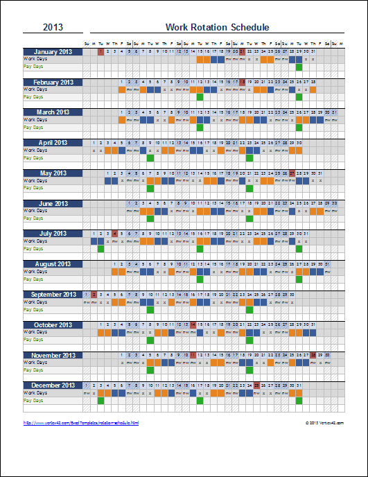 12 Hour Shift Schedules Every Other Weekend Off Planner Template Free