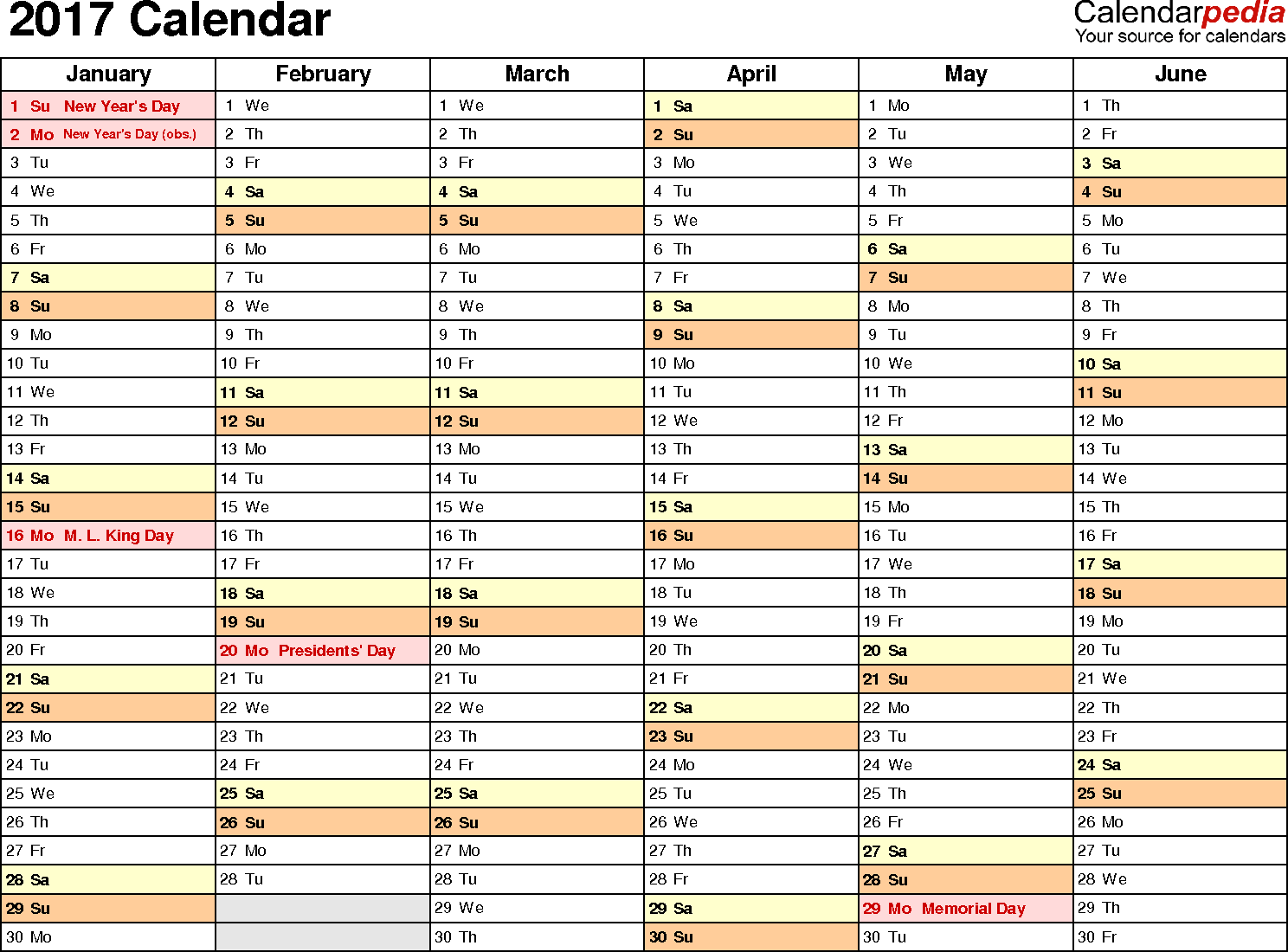 2018 and 2019 staff holiday Excel planner and one page Excel calendar