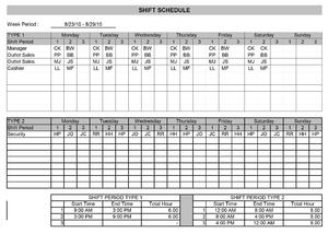 3 Crew shift scheduling | Shiftwork Solutions LLC Shift Schedule 