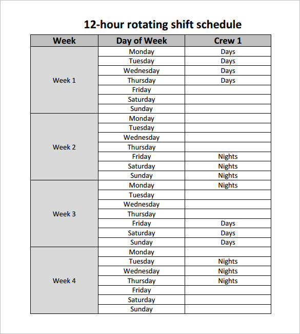 Shift Schedule | Open Office Templates