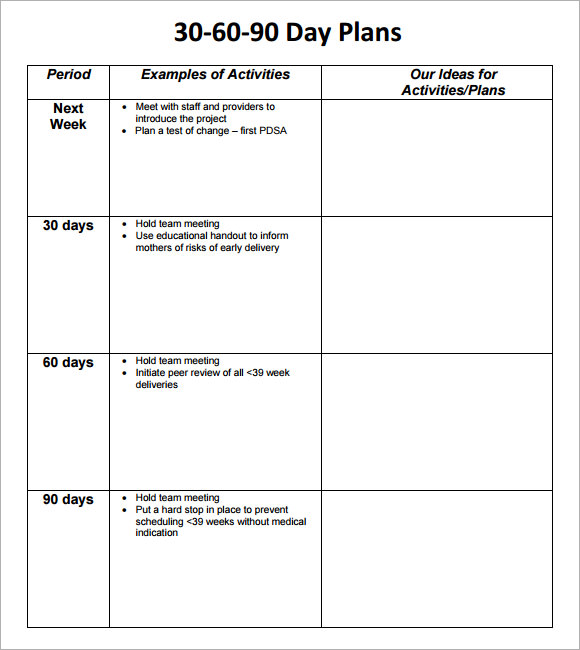 30 60 90 Day Plan Template 8+ Free Download Documents In PDF