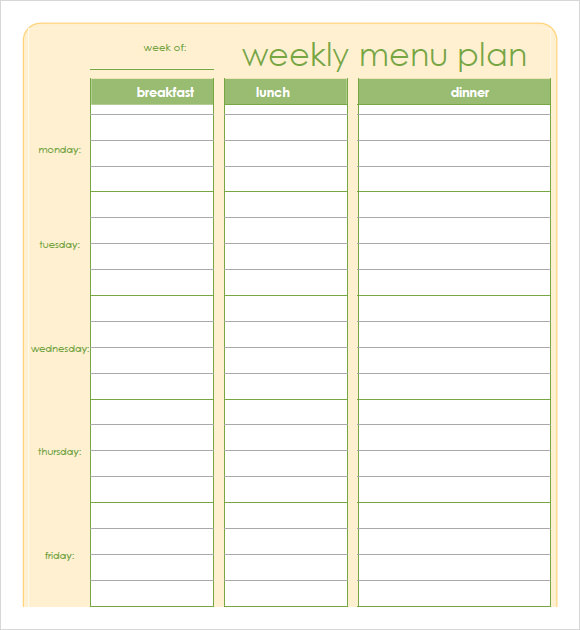 7 Day Meal Planner Template | business letter template