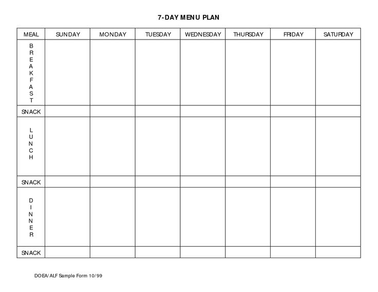 7 Day Meal Planner Template | business letter template