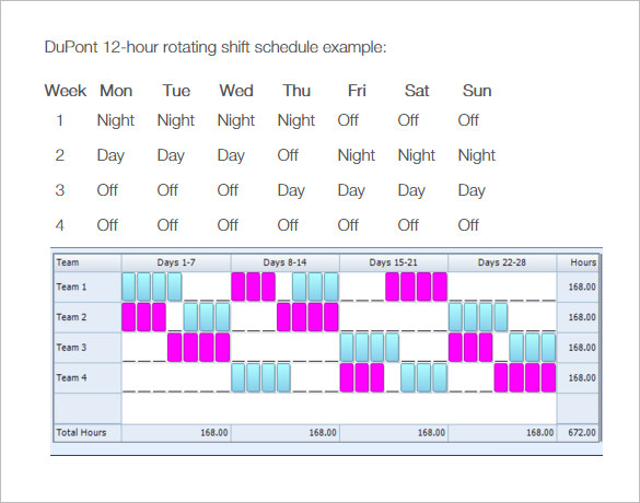 12 Hour Shift Schedule Template – 7+ Free Word, Excel, PDF Format 