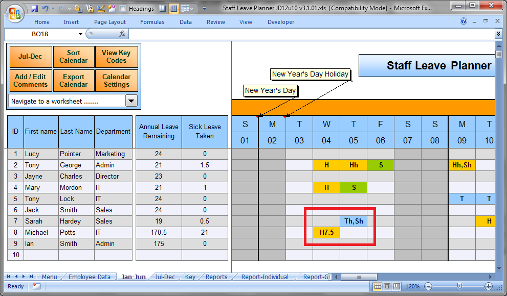 Anual Leave Planner Template: Manage Staff Leave with this Excel 