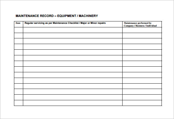 Maintenance Schedule Template Free Word, Excel, PDF Format