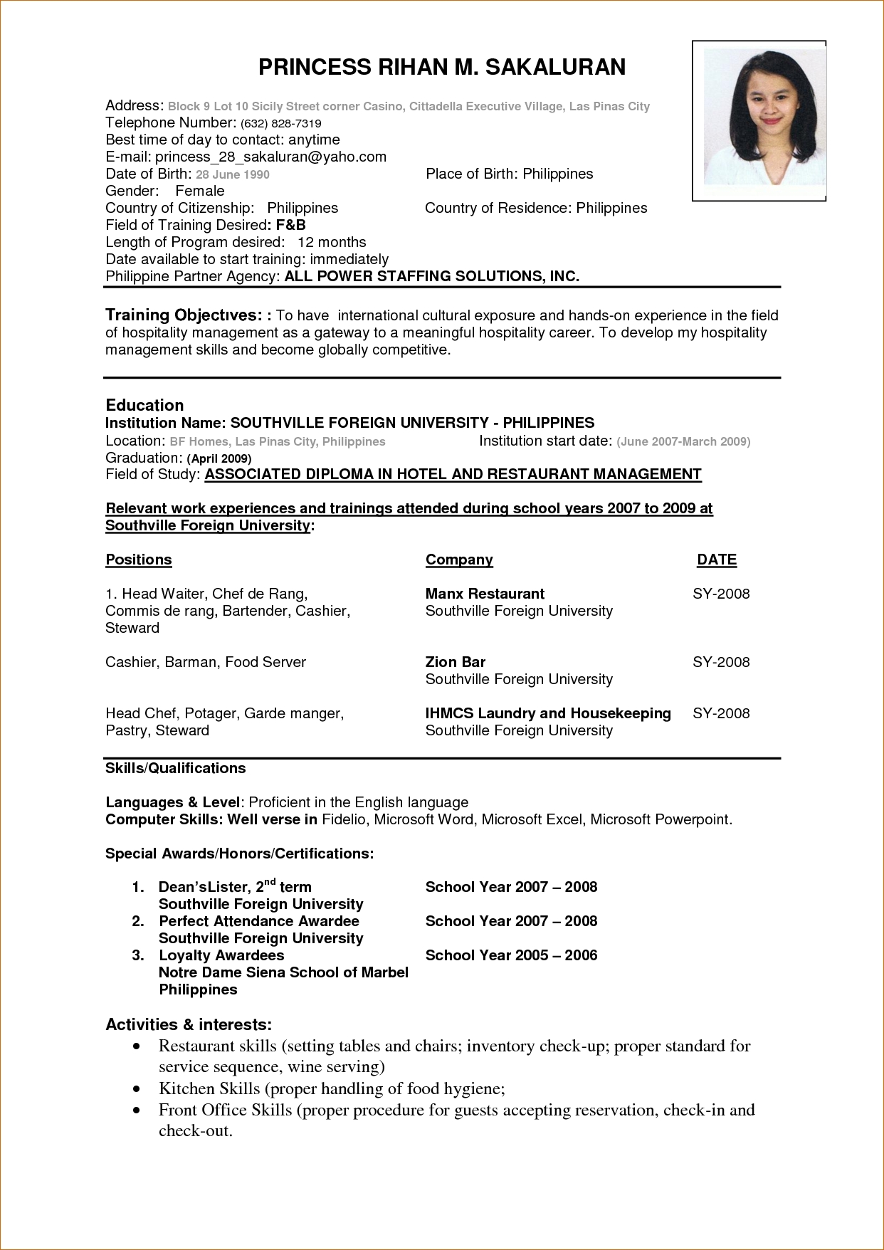 Second thing you have to be aware of is that regardless of what kind of company it is, resume for a job abroad is always different than a domestic resume. Sample Resume For Abroad Application - Canadian Cv Format Pdf - planner template free
