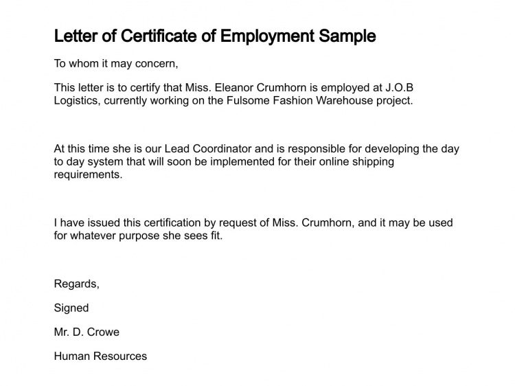 Best Ideas of Sample Certificate Of Employment Request Letter For 