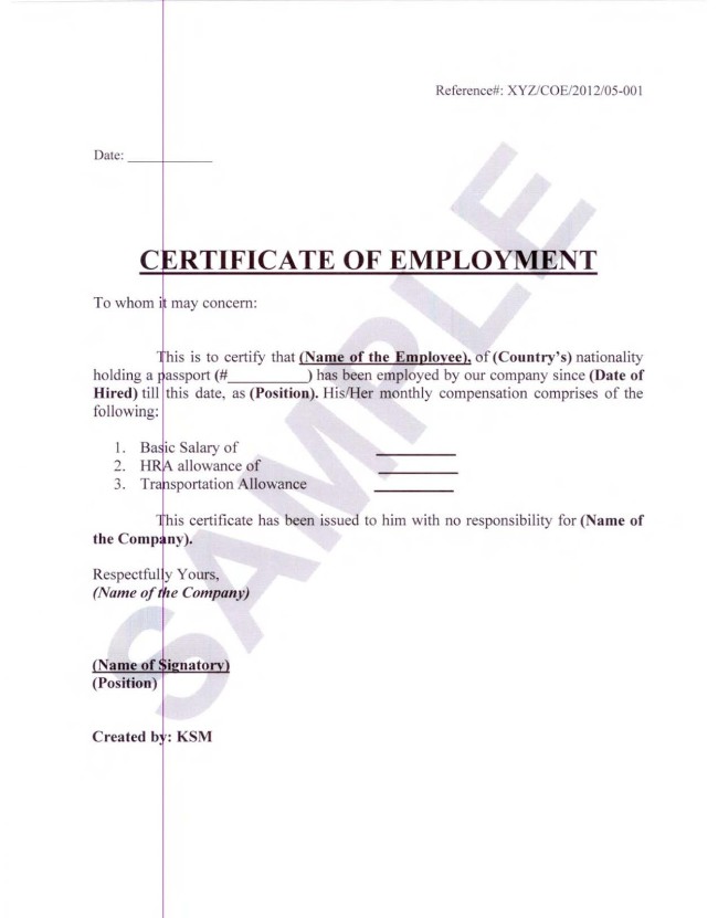 Employment Certificate Template. 7+ Salary Certificate Examples 