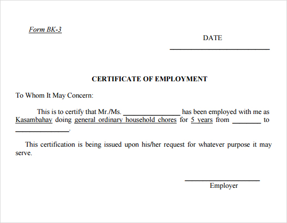 6+ Certificate Of Employment Website, WordPress, Blog