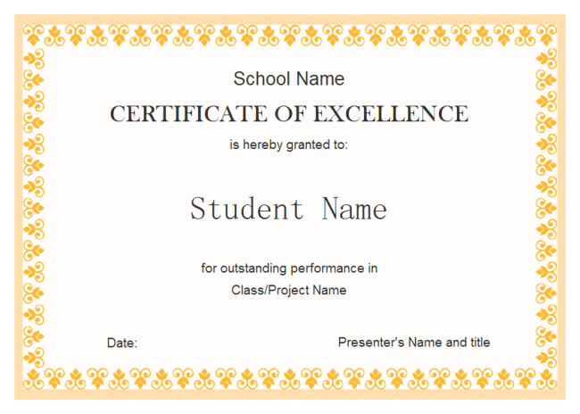 Student Excellent Award | Free Student Excellent Award Templates