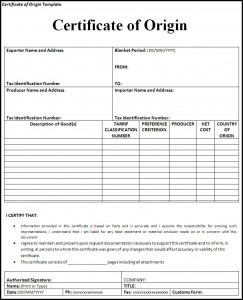 Certificate of origin template Free Formats Excel Word Certificate of origin template Free Formats Excel Word