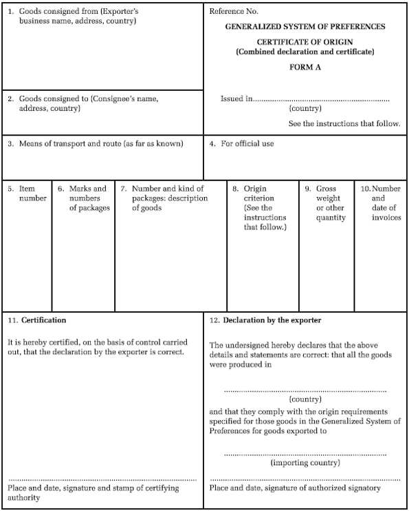 Formal Certificate Of Origin Form Document Word and PDF for 