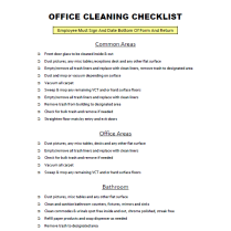 Office Cleaning Checklist