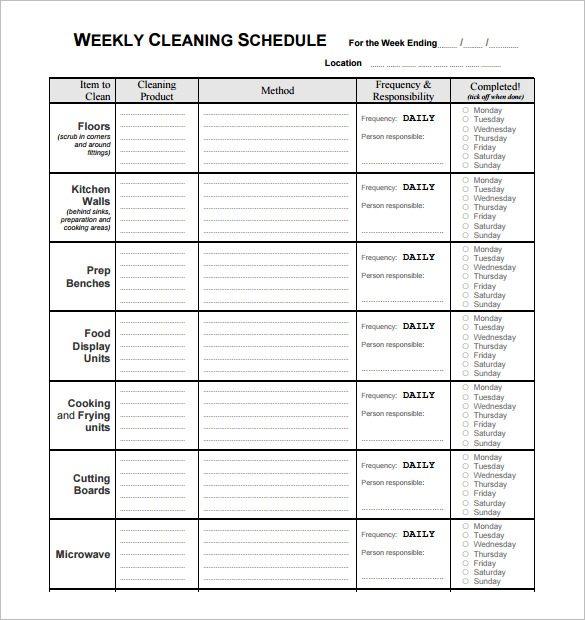 Restaurant Schedule Template 8+ Free Excel, Word Documents 