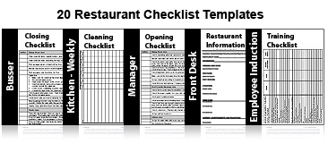 20 Restaurant Checklists RDWizard. brought to you by 