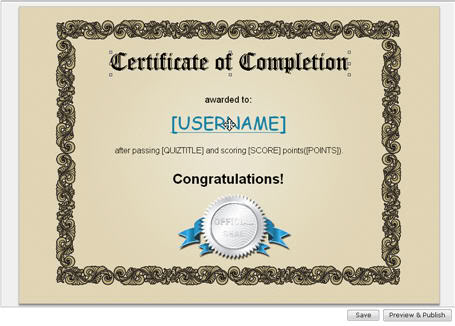 How to Create Certificates for Quiz takers