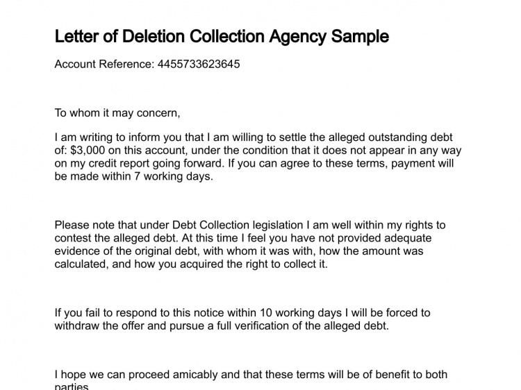 Letter of Deletion
