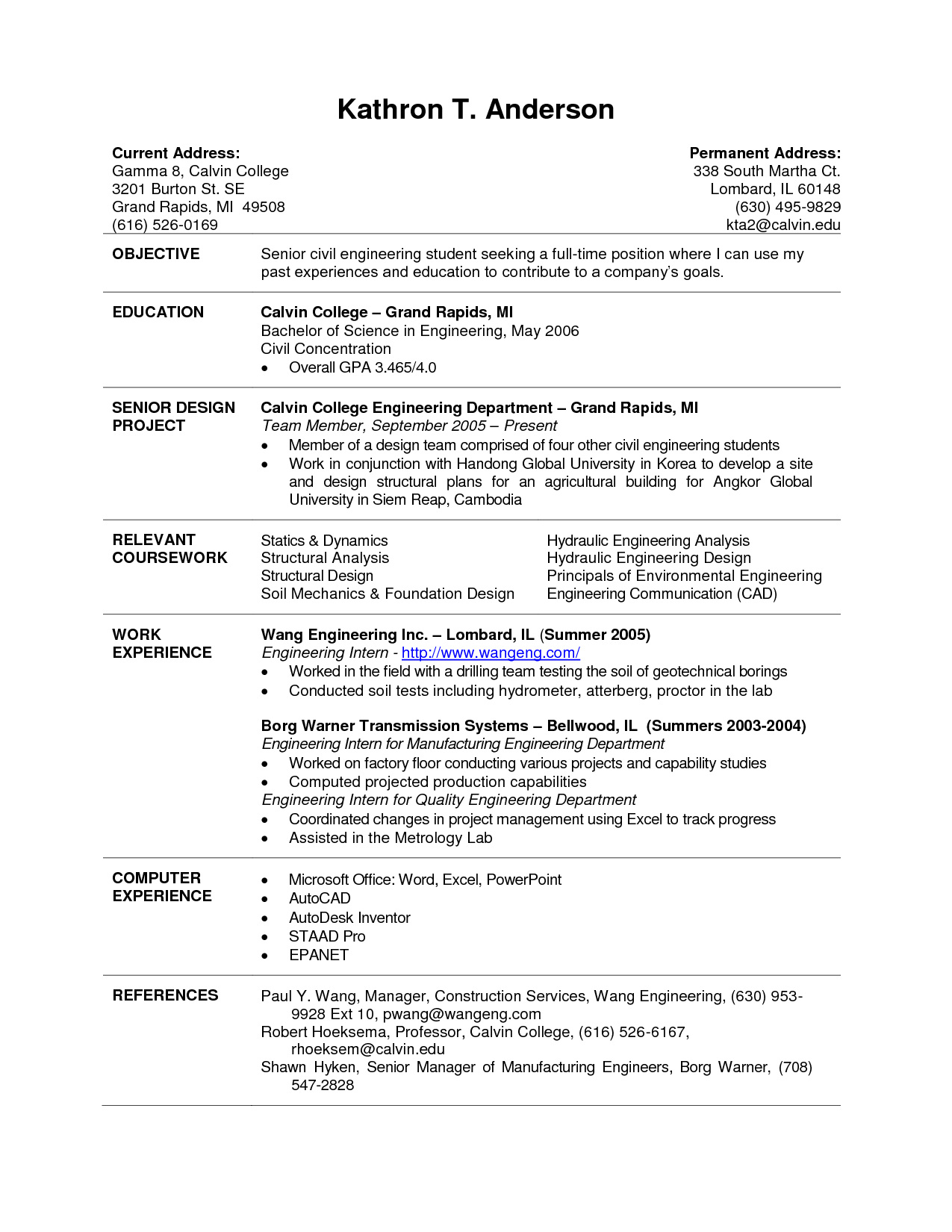 Job Resume Examples For College Students Good Resume Examples For 