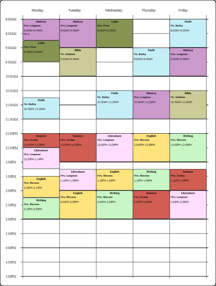 Cute Class Schedule Maker Planner Template Free