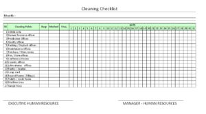 office cleaning checklist