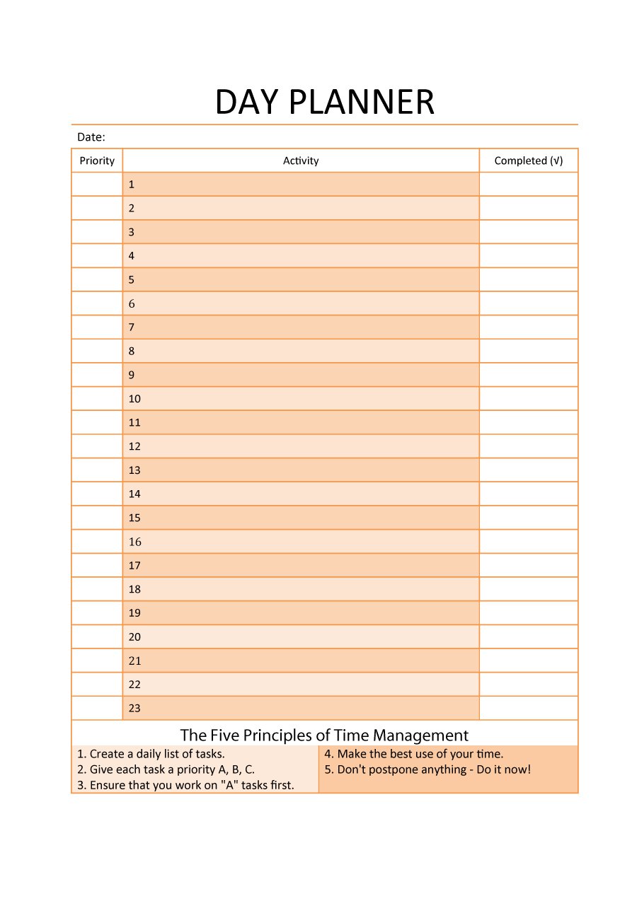 Daily Planner Template 26+ Free Word, Excel, PDF Document | Free 