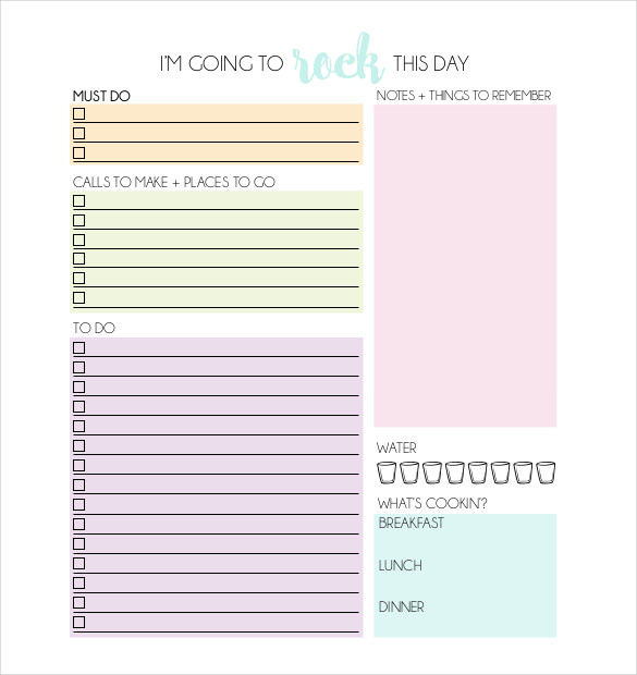 Daily Planner Template 26+ Free Word, Excel, PDF Document | Free 