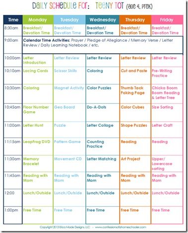 Daily Schedule | Domesticity at its finest!