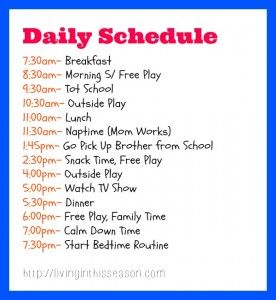 Daily Routine Chart For 6 Year Old