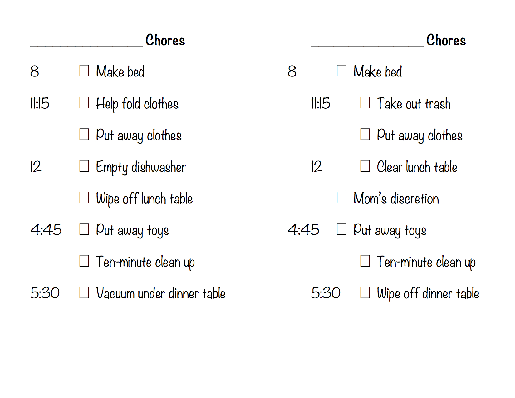 Daily Schedule | Domesticity at its finest!