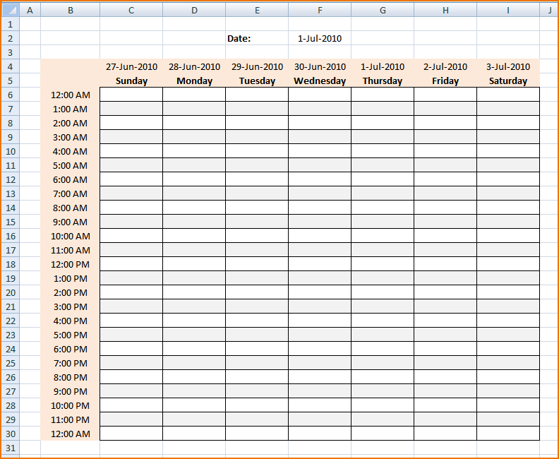 Daily Schedule Maker Planner Template Free