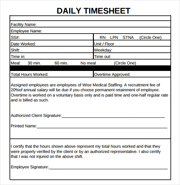 Weekly Timesheet Template | tristarhomecareinc