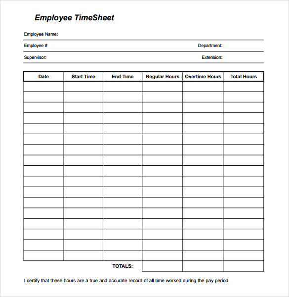 Daily Time Sheet Form | Free printable, House cleaning checklist 