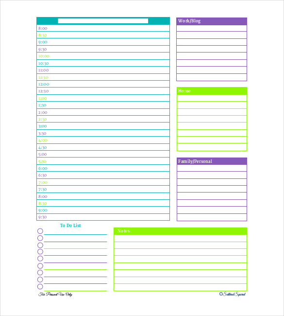 Daily Planner Template Free | Free Business Template