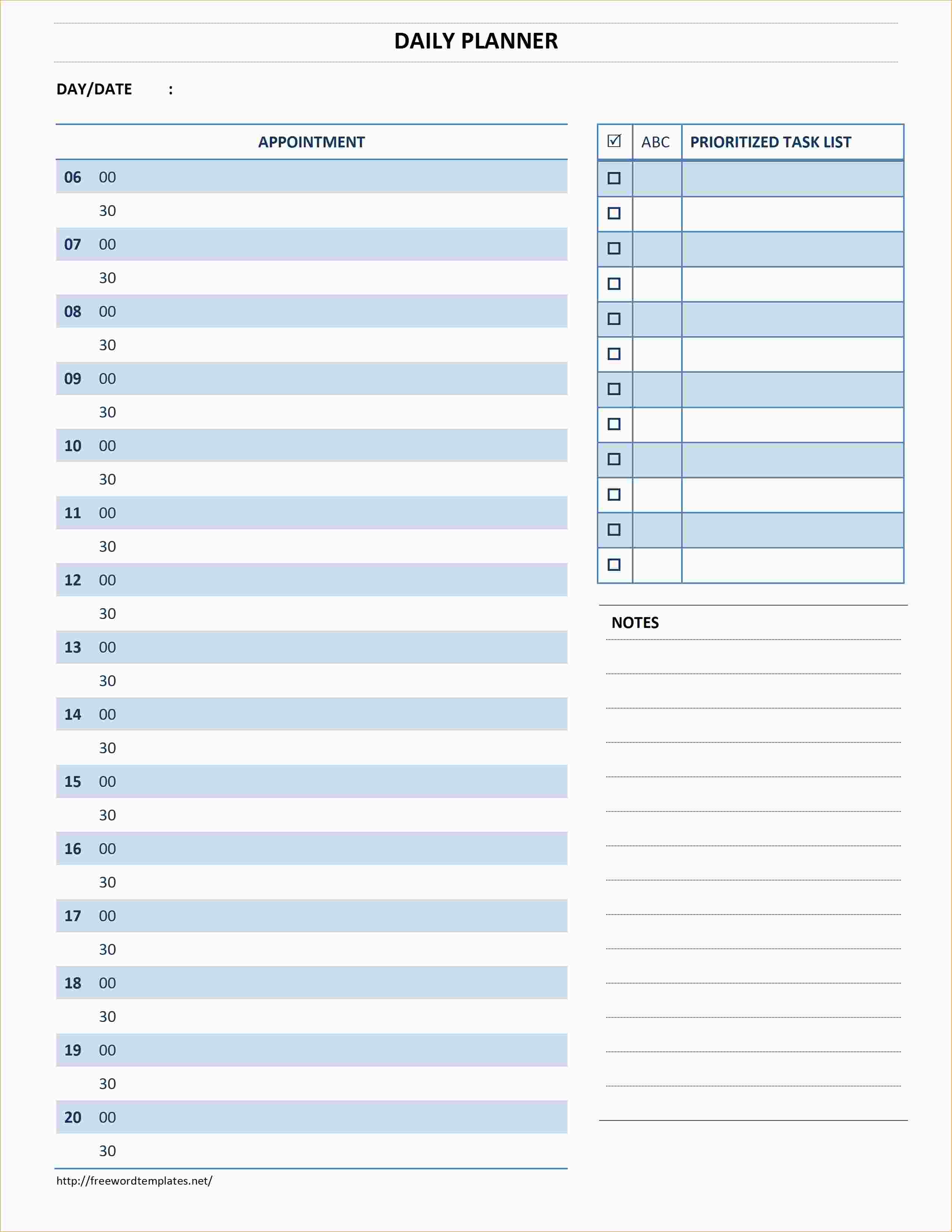 Day Planner Template | cyberuse