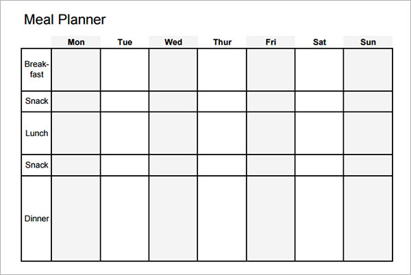 Sample Meal Planning Template 16+Download Free Documents in PDF 