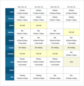 schedule template planner template free free work schedule generator
