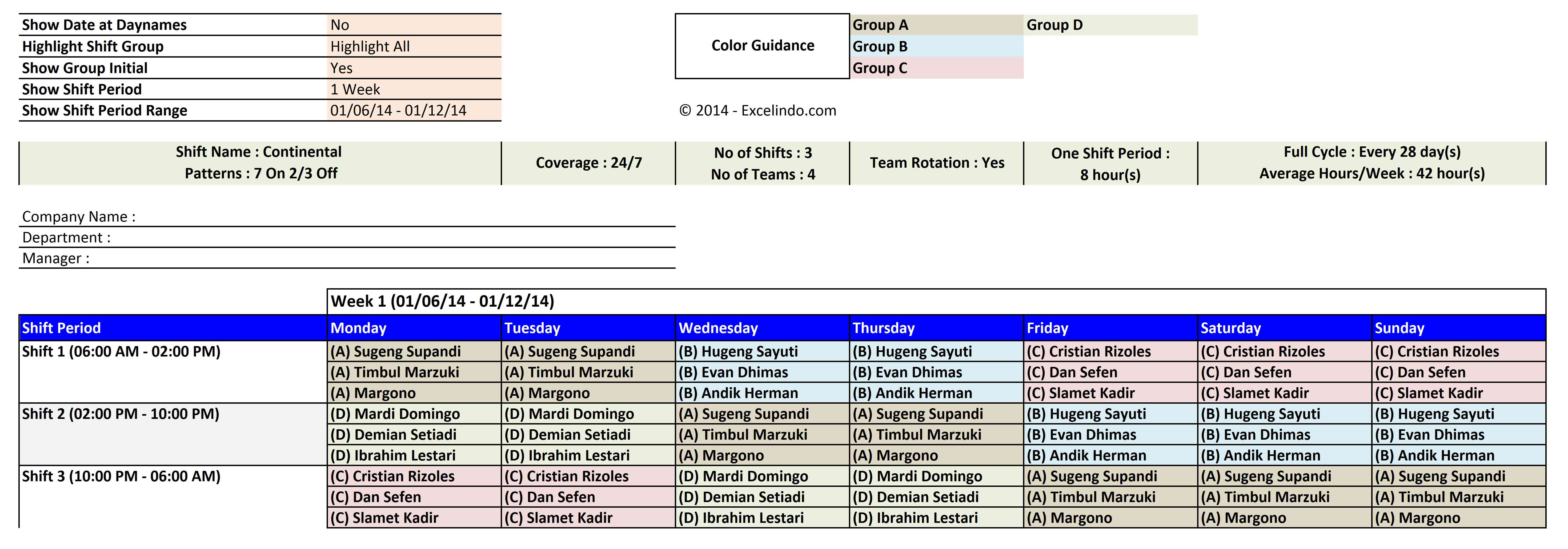 Shift Schedule Template. Permalink To Excel Employee Work Schedule 