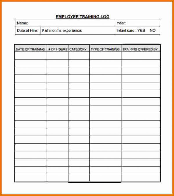 Employee Training Record Template Excel planner template free