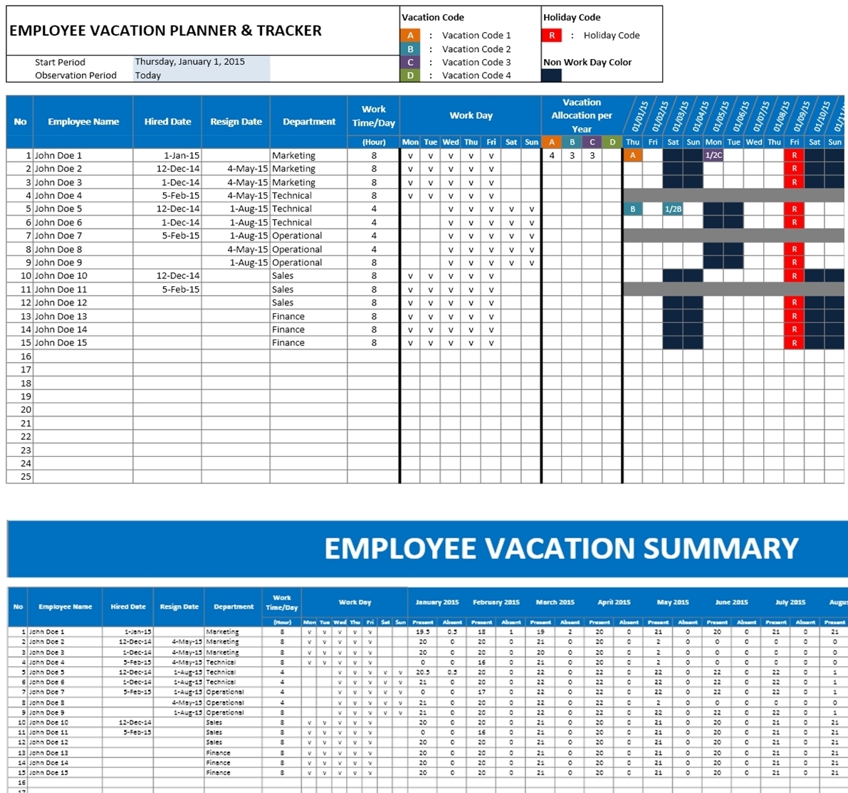 Employee Vacation Tracker & Dashboard using MS Excel | Chandoo.