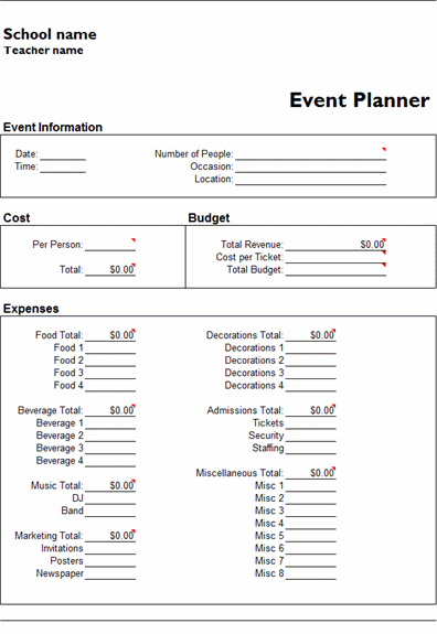 MS Excel Event Planner Template | MS Excel Templates | Ready Made 