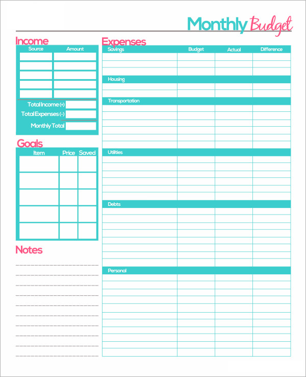 Free Monthly Budget Template Frugal Fanatic