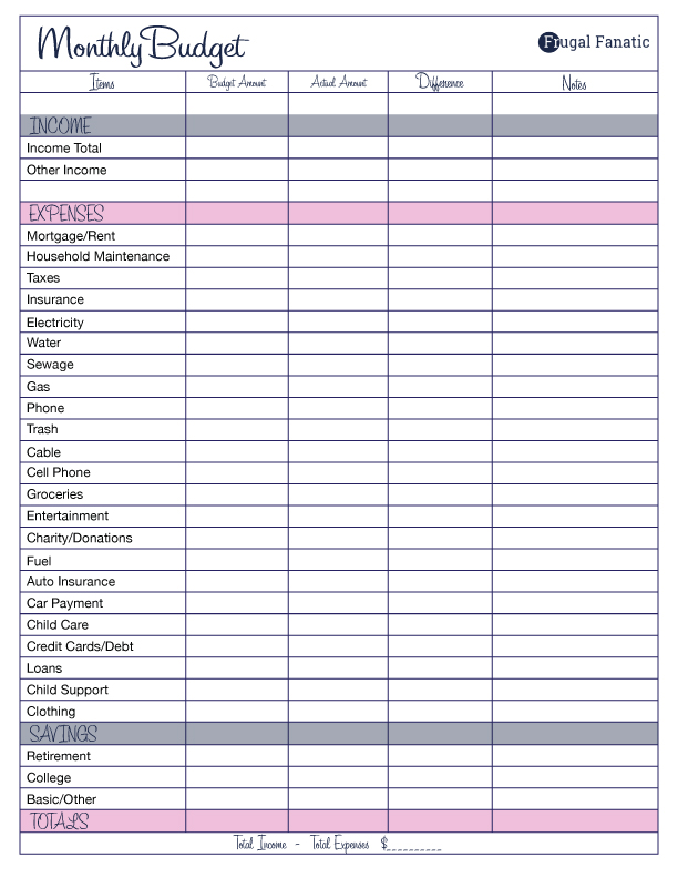 Family Budget Planner Free Budget Spreadsheet for Excel.