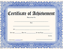 Free Printable Certificate of Achievement Blank Templates