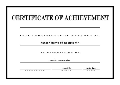 Free Printable Certificates of Achievement