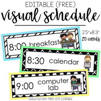 Picture Schedule Cards for Preschool and Kindergarten