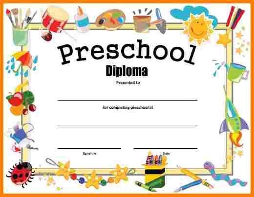 Preschool Diploma Free Printable AllFreePrintable.com