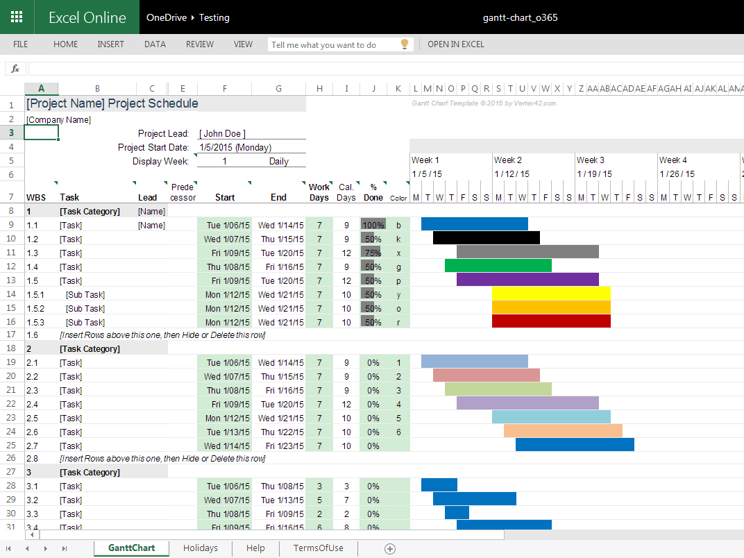 Free Excel Project Management Templates