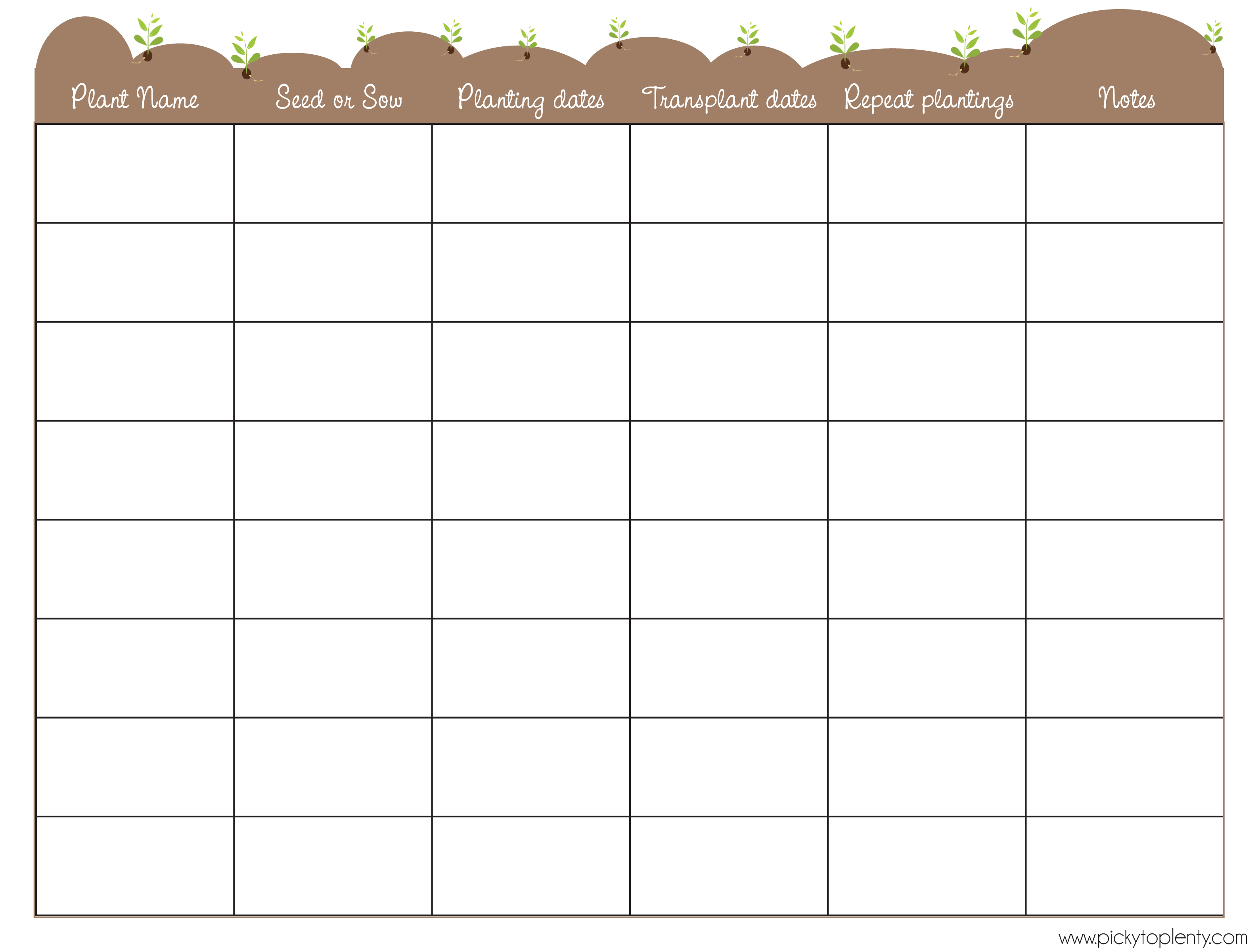 Click On The Thumbnail To Download My Seed Planner Template Garden 