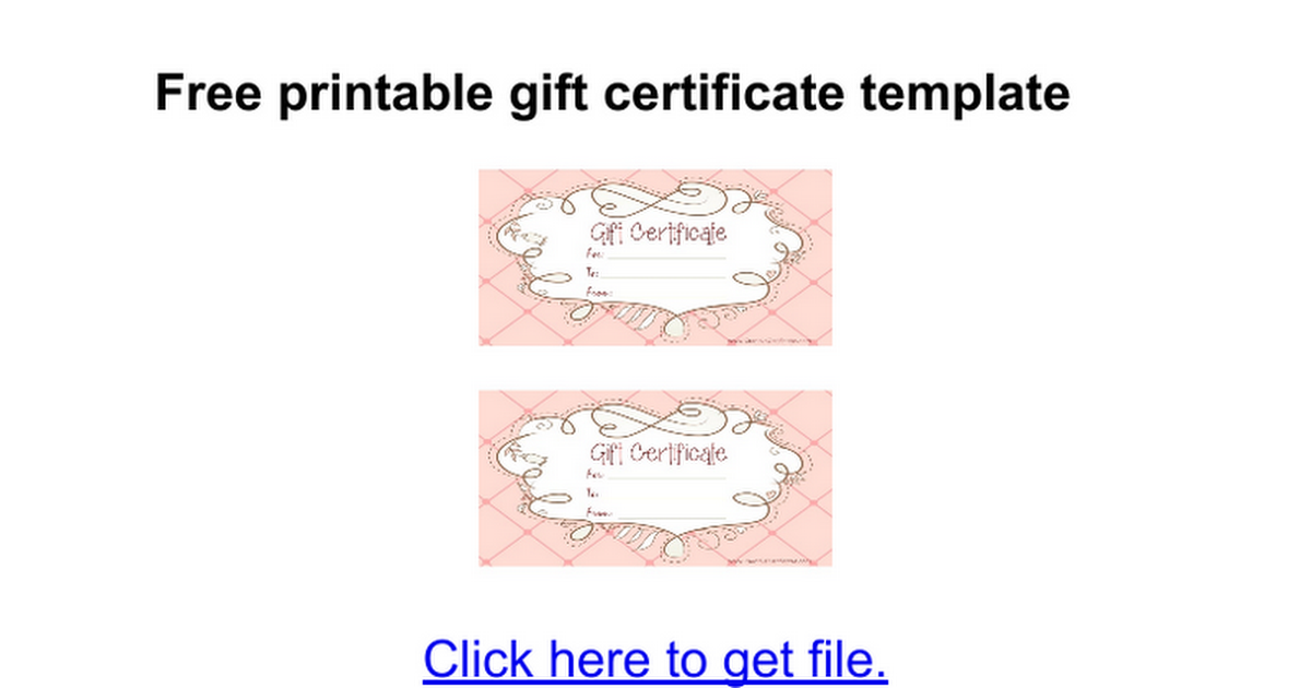 A set of three printable gift certificates on one sheet in pastel 